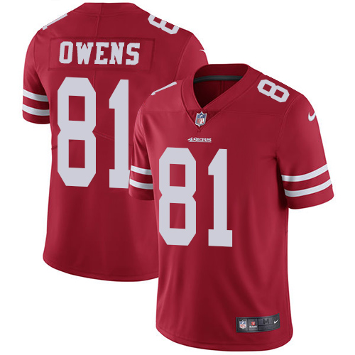 Nike 49ers #81 Terrell Owens Red Team Color Youth Stitched NFL Vapor Untouchable Limited Jersey